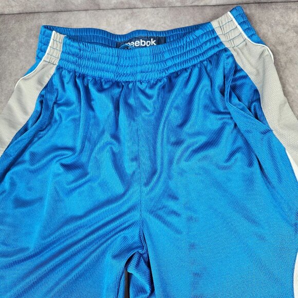 Reebok Men Basketball Athletic Dri-Fit Sweat Shorts Blue Silver 10" Inseam L - Picture 3 of 11
